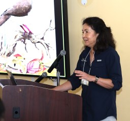 Dr. Lisa Sorenson, Executive Director, BirdsCaribbean gives an opening presentation "Setting the Stage: Grenada Dove Conservation Challenges"