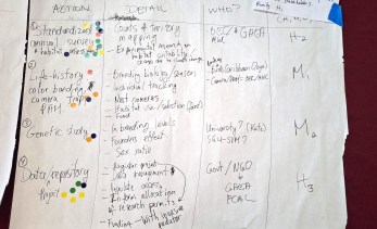 Proposed actions for Research and Monitoring. (Photo by Zoya Buckmire)