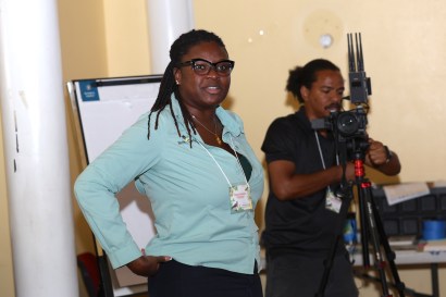 Facilitator Zoya Buckmire, Grenada Fund for Conservation, leads the icebreaker participant introduction activity.